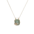 Fluorite Sun & Diamonds Locket Necklace