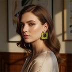 Gold-Plated Textured Geometric Drop Earrings