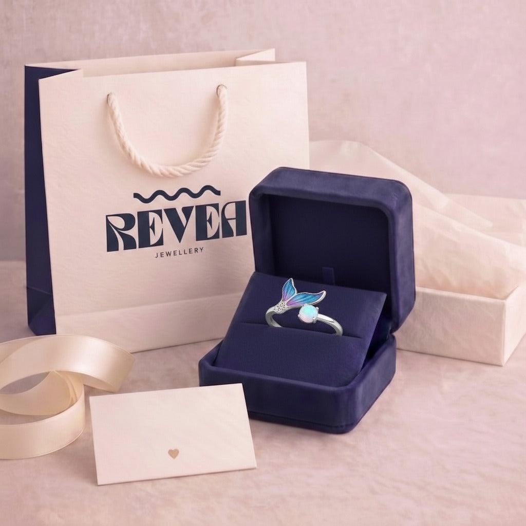 925 Sterling Silver Mermaid Tail Enamel Ring