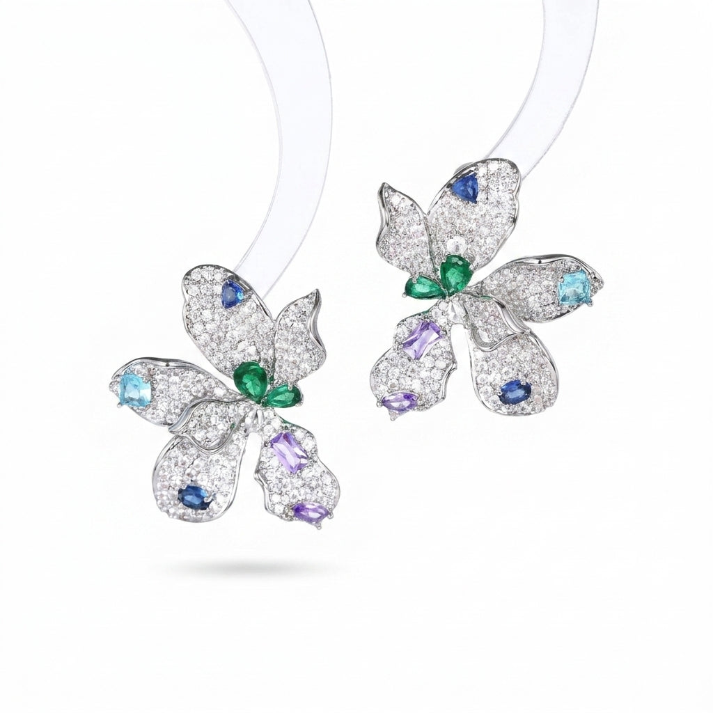 Zircon Flowers Earrings