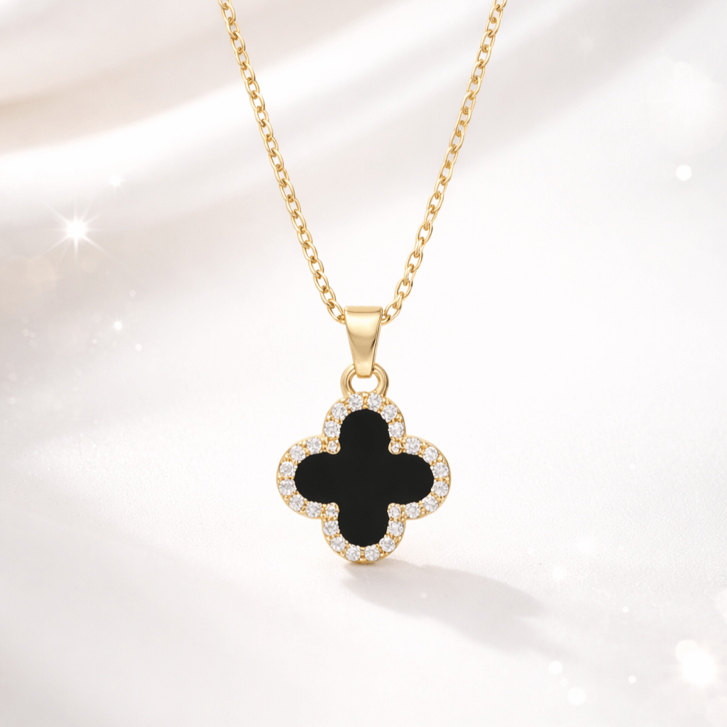 Midnight Clover Necklace