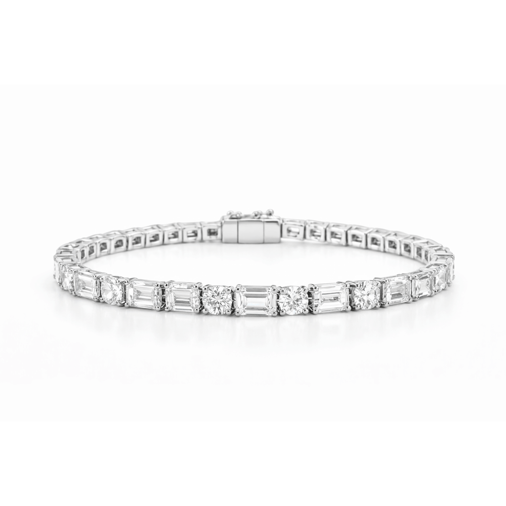 Baguette & Round Cut Tennis Bracelet