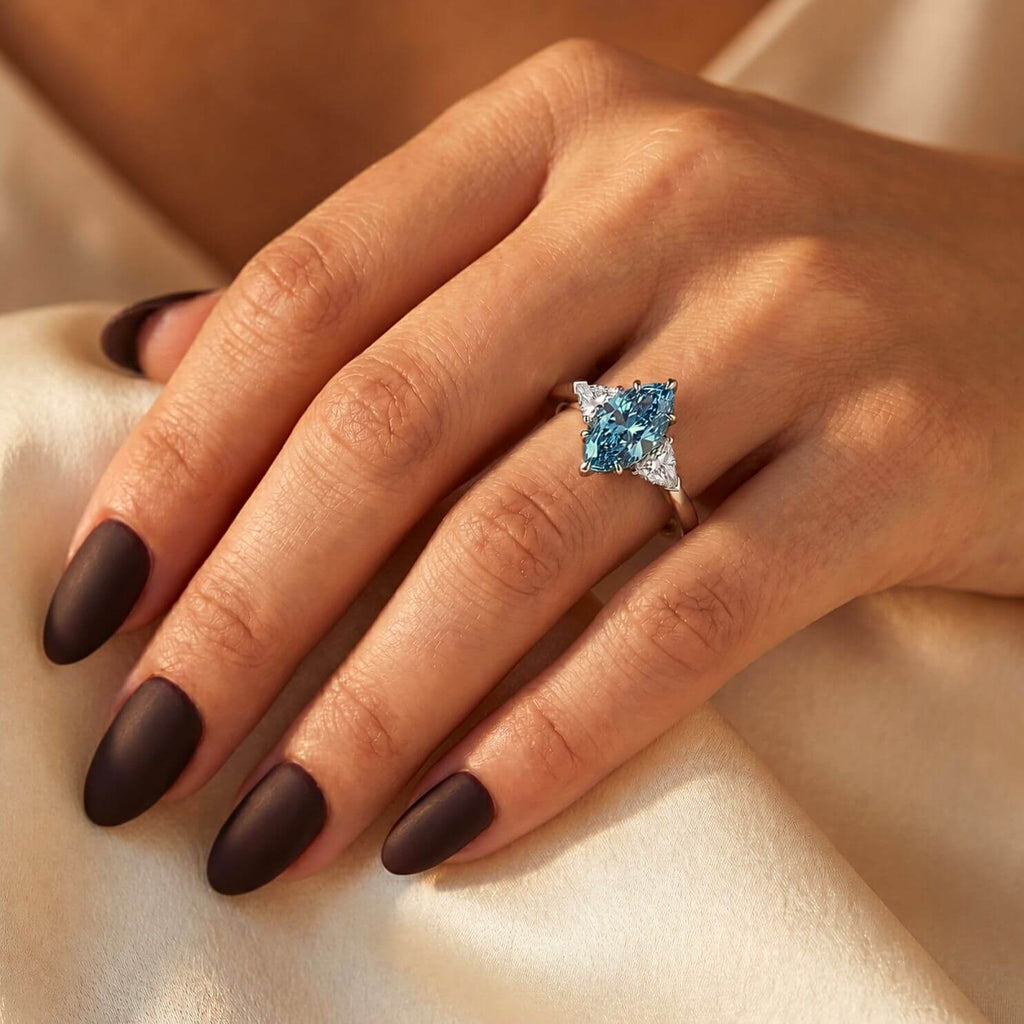 Blue Crushed Ice Cut Ring
