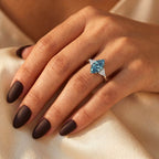 Blue Crushed Ice Cut Ring