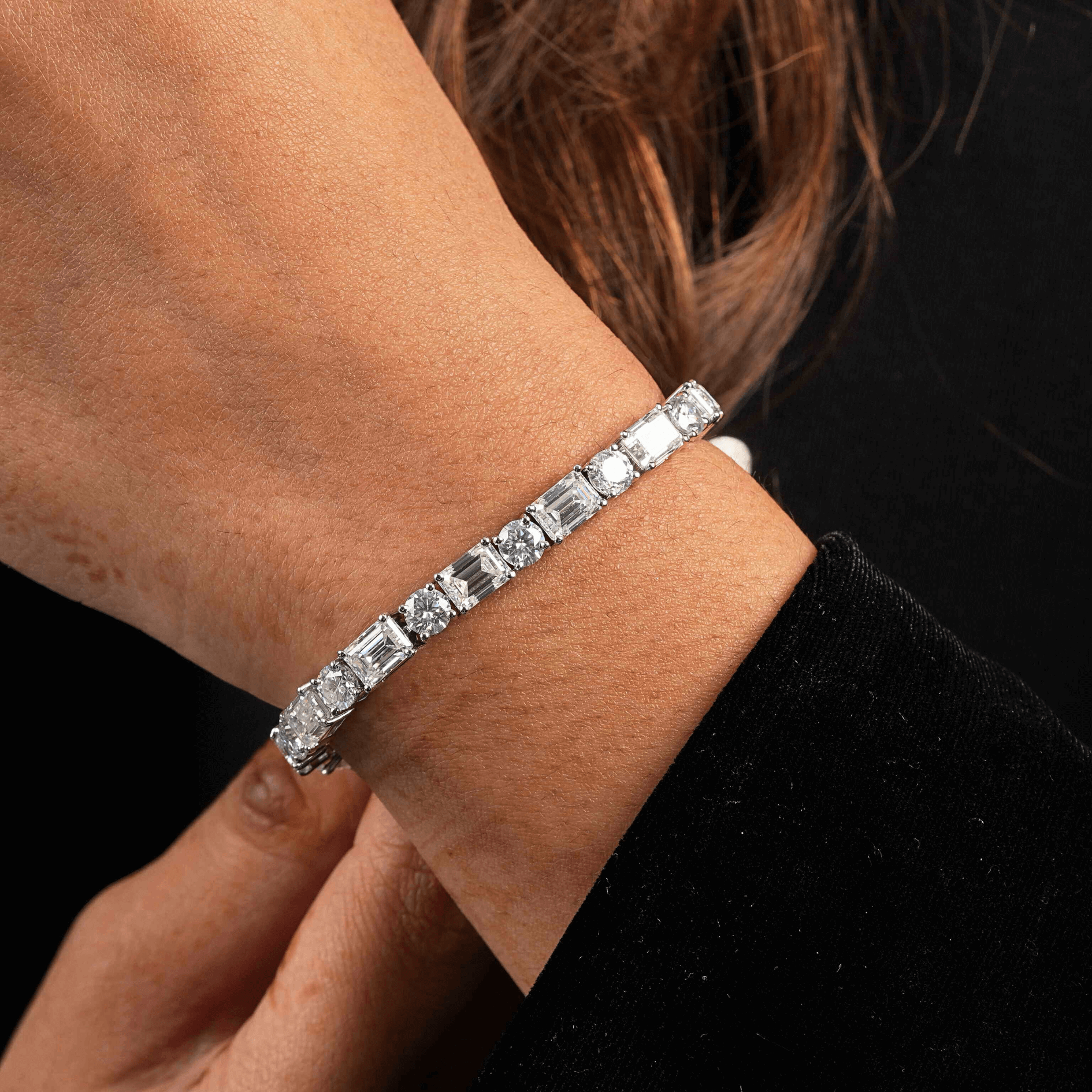 Baguette & Round Cut Tennis Bracelet