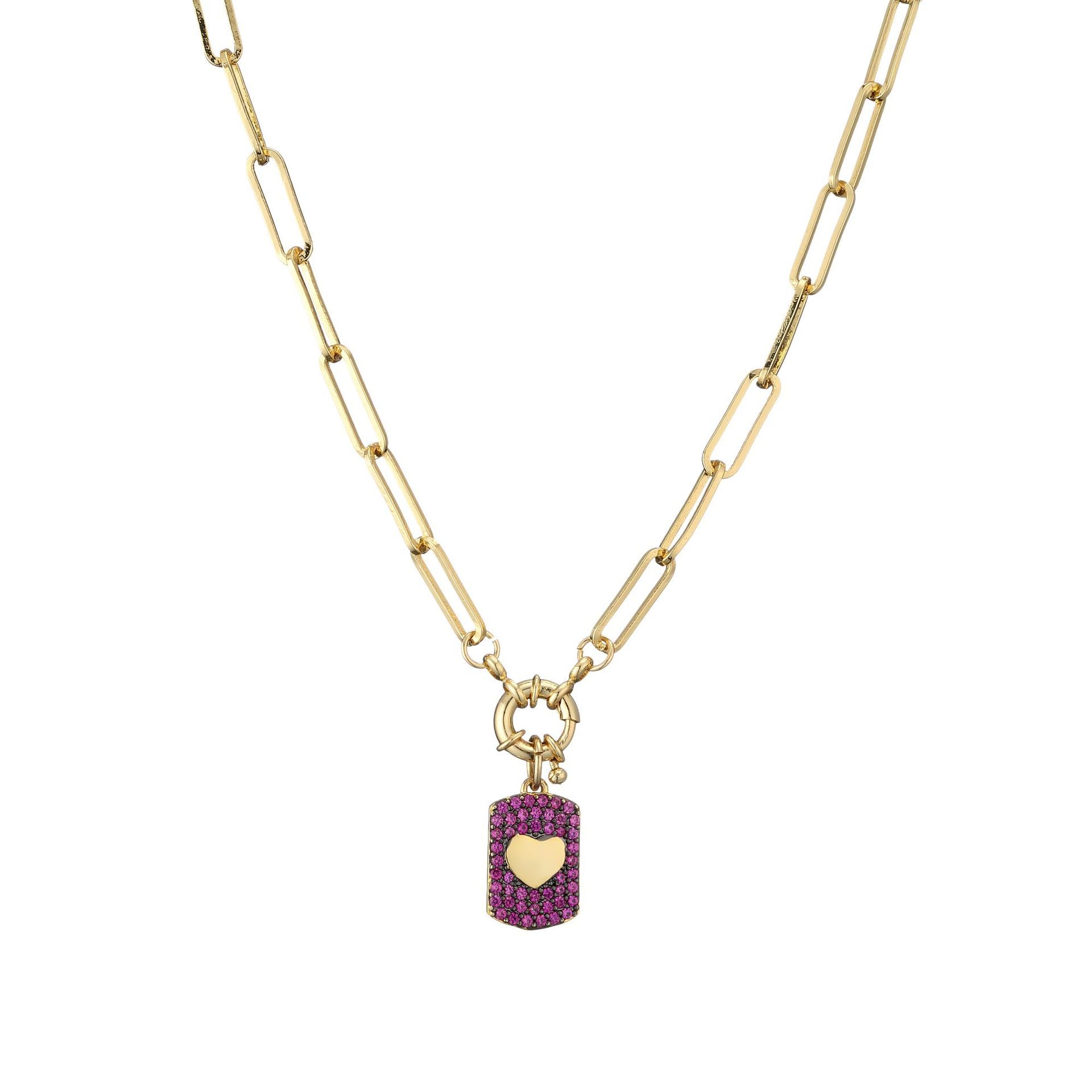 Zircon Heart Pendant Necklace