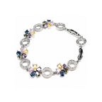 Flower Round Link Chain Bracelet