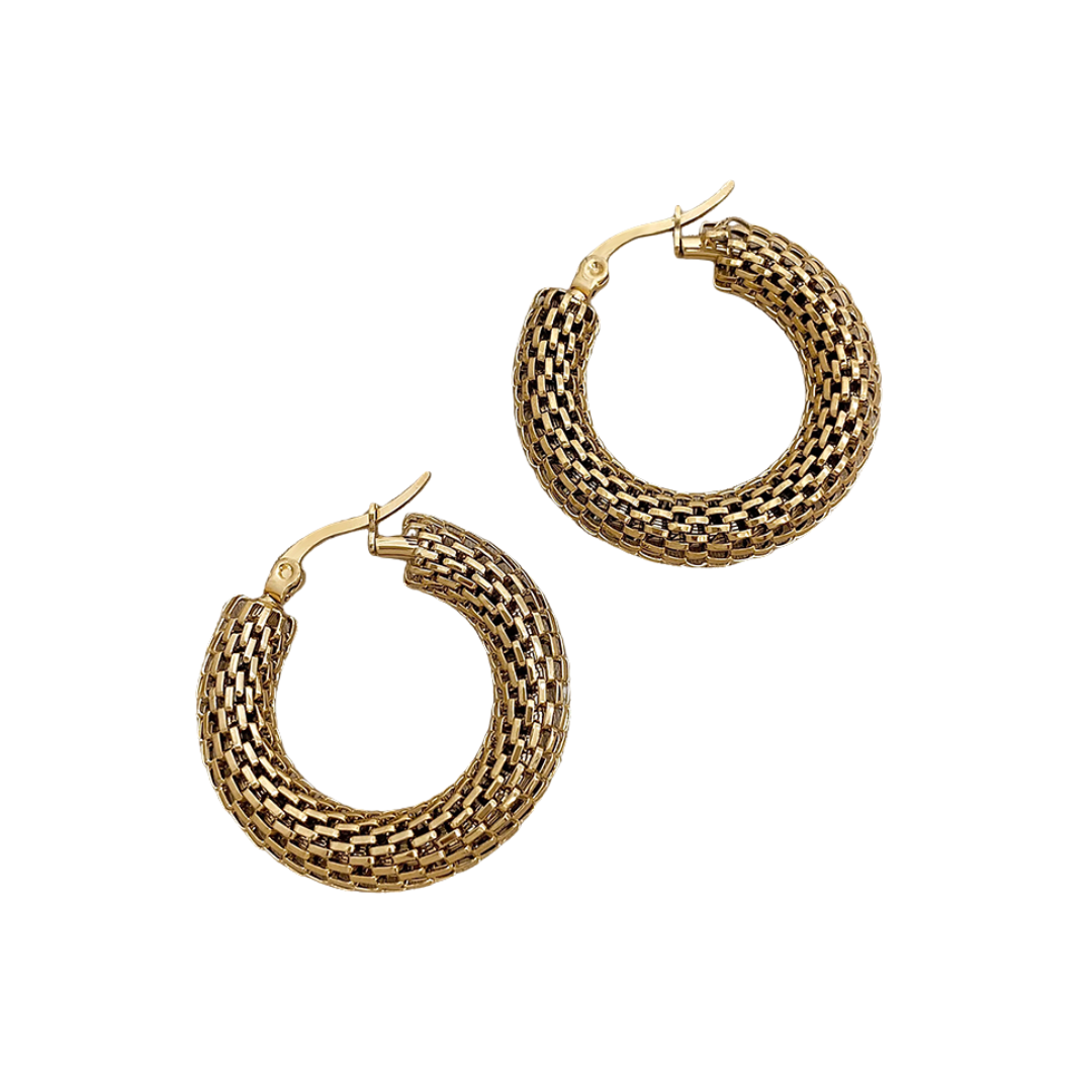 FLASHBUY Gold Geometric Mesh Earrings