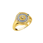 Gold-plated Signet Ring Sun Symbol