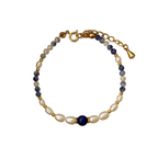 Turquoise Agate & Tiger's Eye Bead Pearl Bracelet