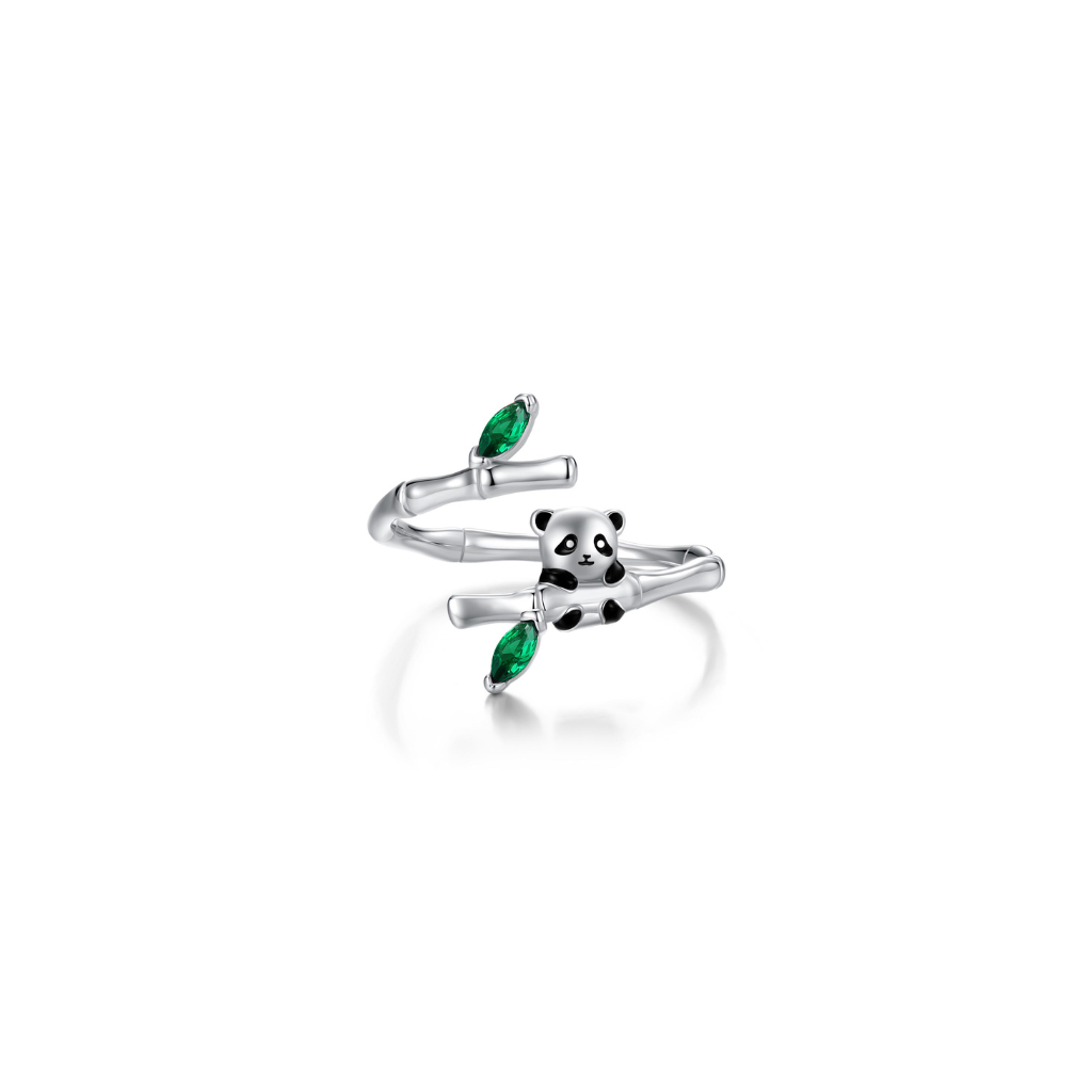 925 Sterling Silver Cute Panda Ring