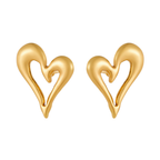 DIEYURO 316L Steel Pearl Love Earrings