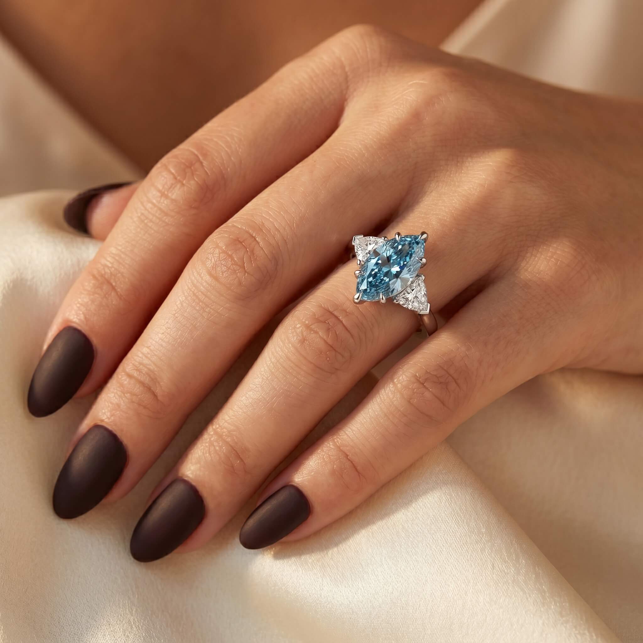 Blue Crushed Ice Cut Ring
