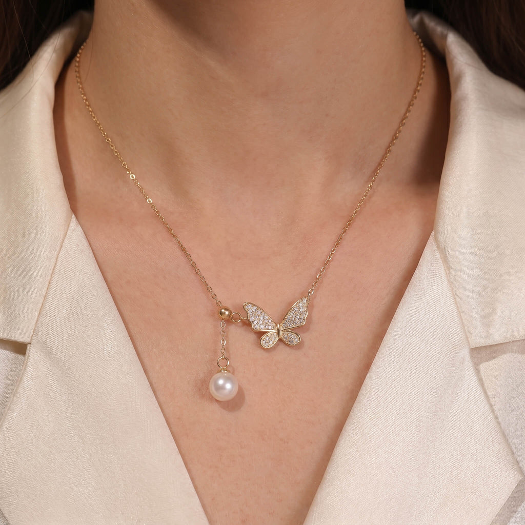 Butterfly Pearl Necklace