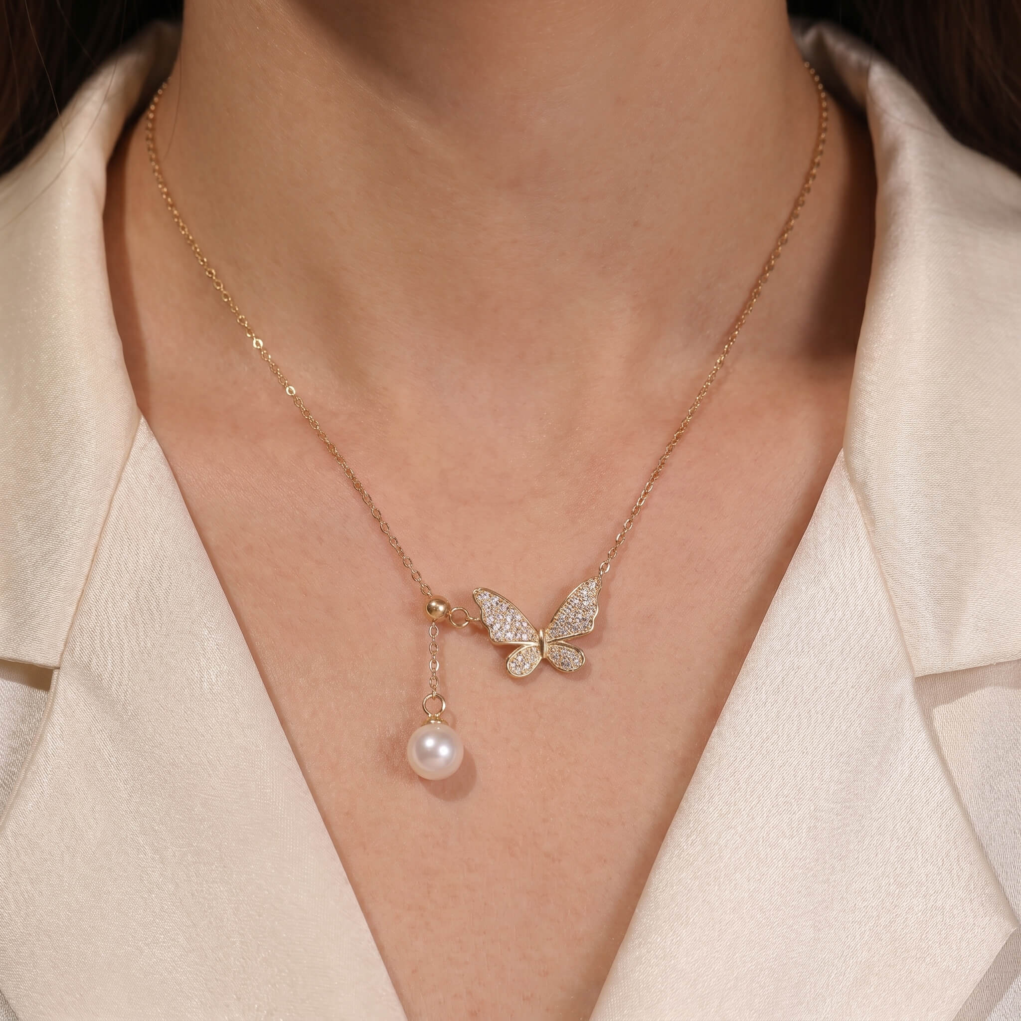 Butterfly Pearl Necklace