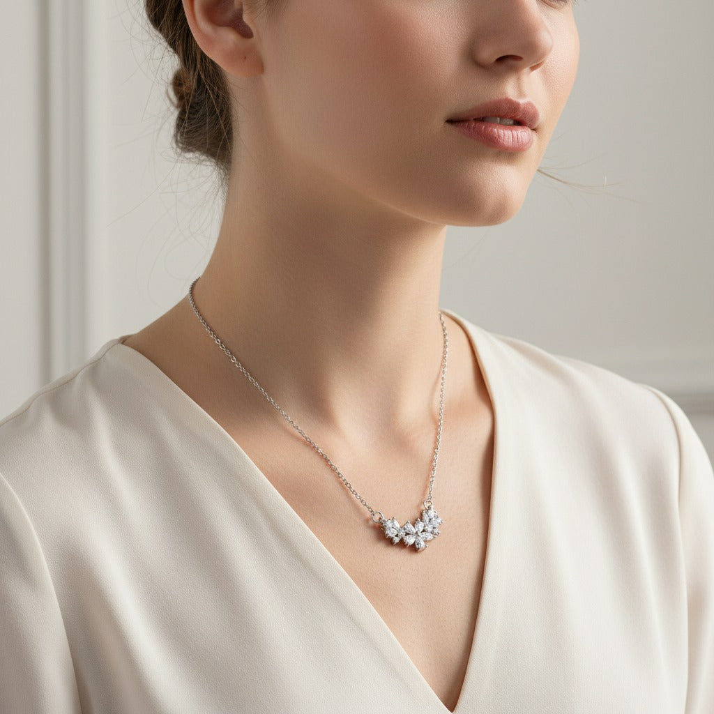 Diamond Flower Necklace