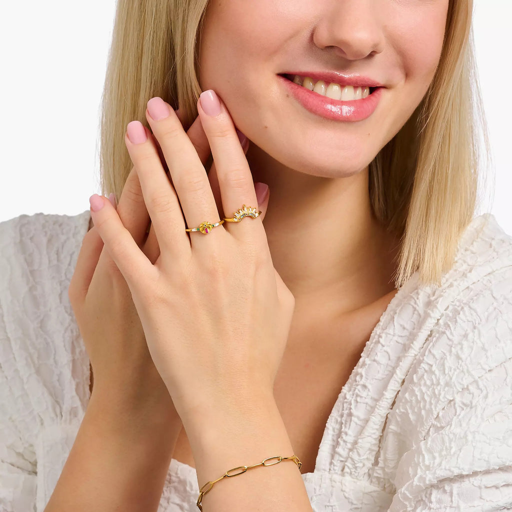 Gold-Plated Palm Tree Ring