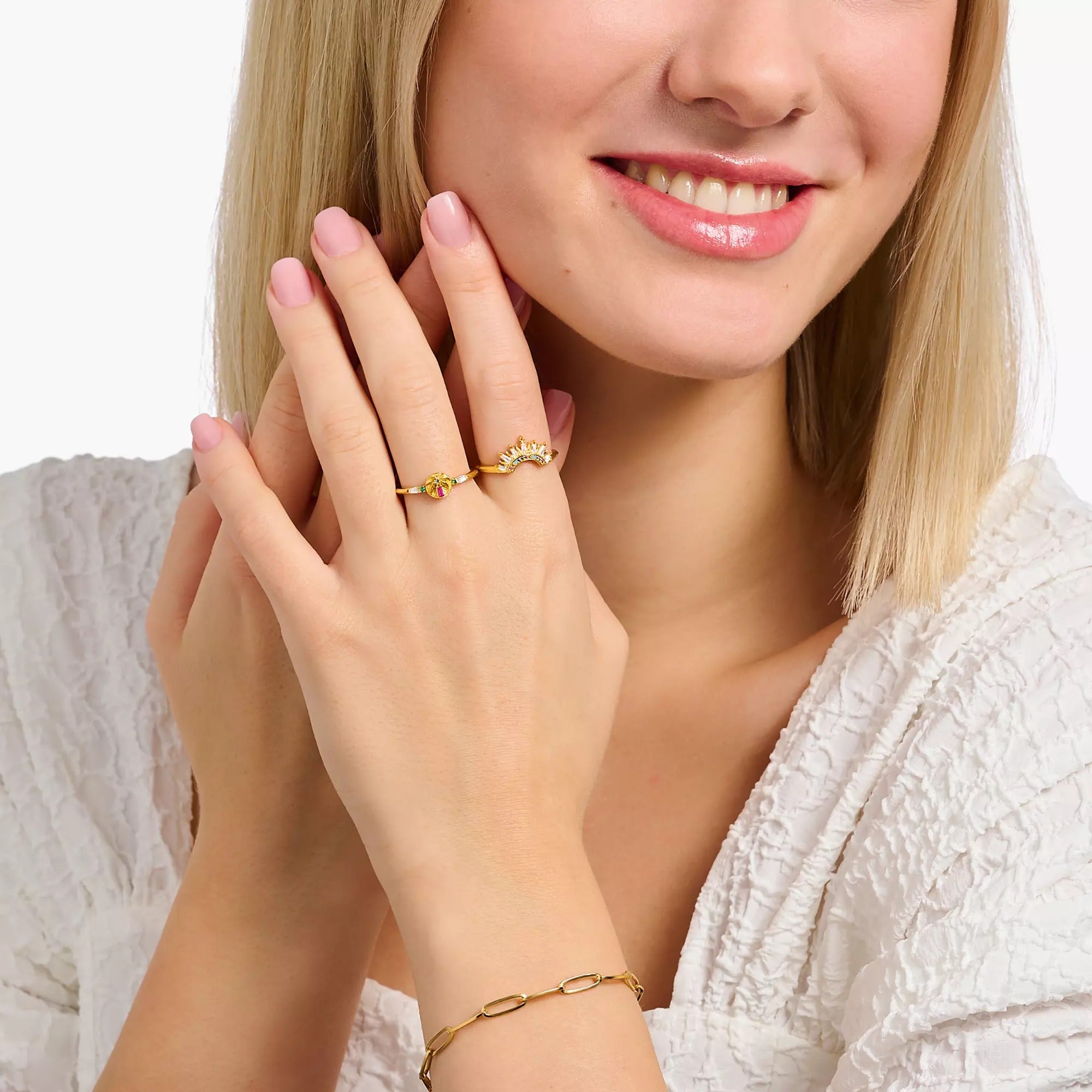 Gold-Plated Palm Tree Ring