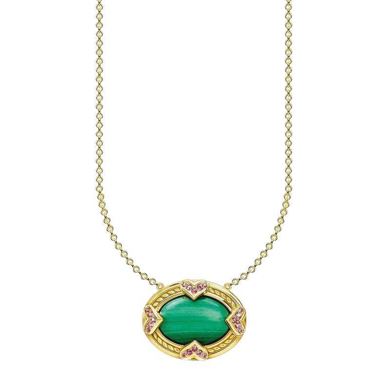 Thomas Sabo Green Stone Pendant Necklace