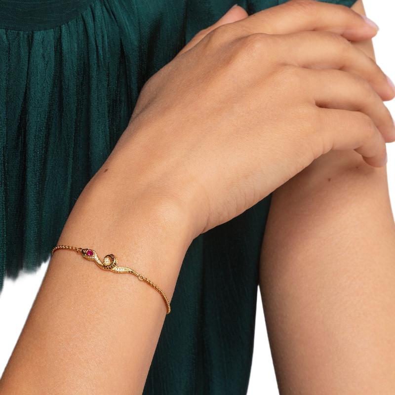 Mystic Animals Gold-Plated Snake Bracelet