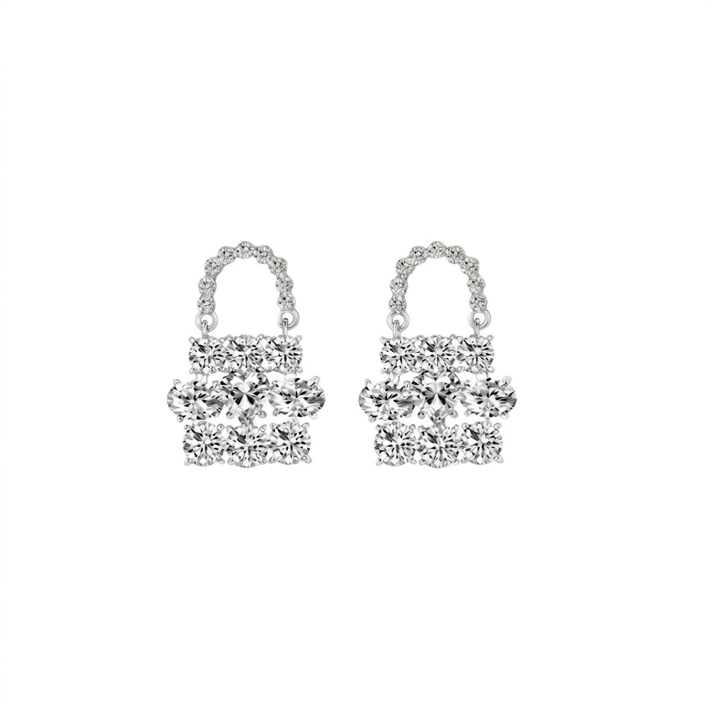 Omnia Aila White Lock 925 Silver Earrings
