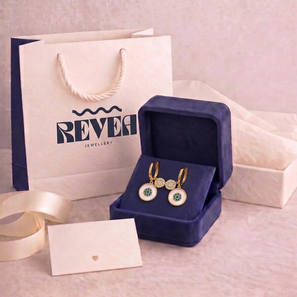 Round Shell Flower Pendant Earrings