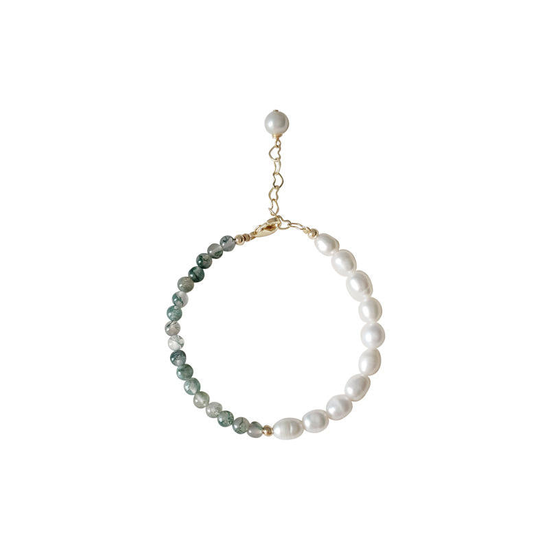Luxury Fairy Summer Freshwater Pearl & Jade Beaded Bracelet