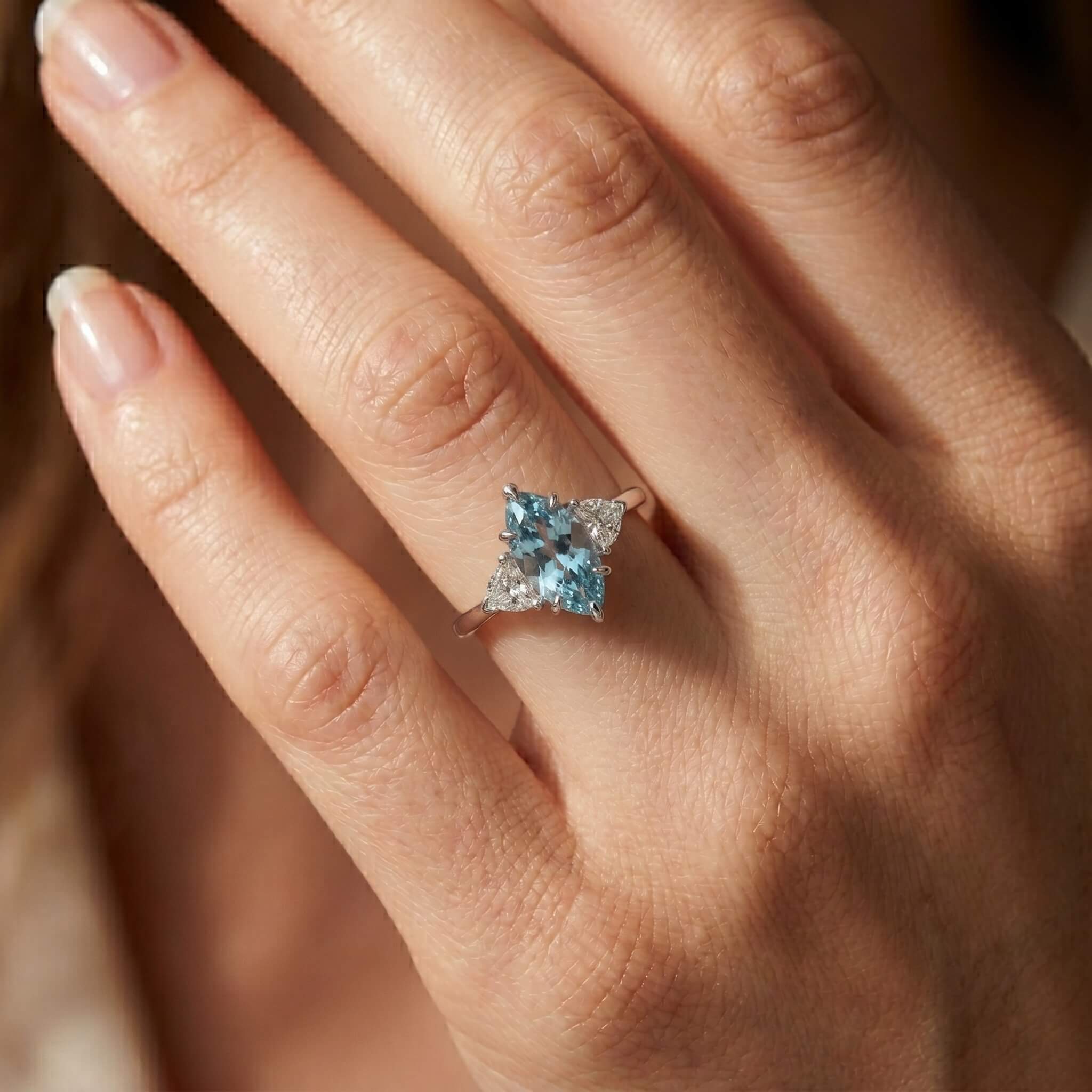 Blue Crushed Ice Cut Ring