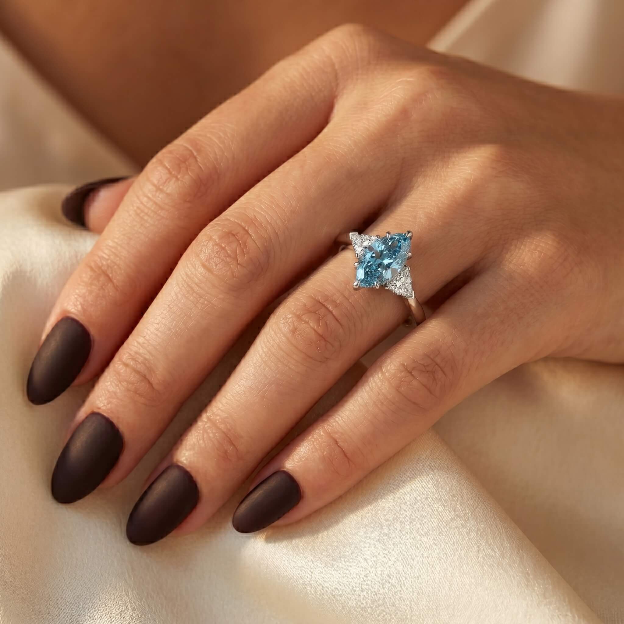 Blue Crushed Ice Cut Ring
